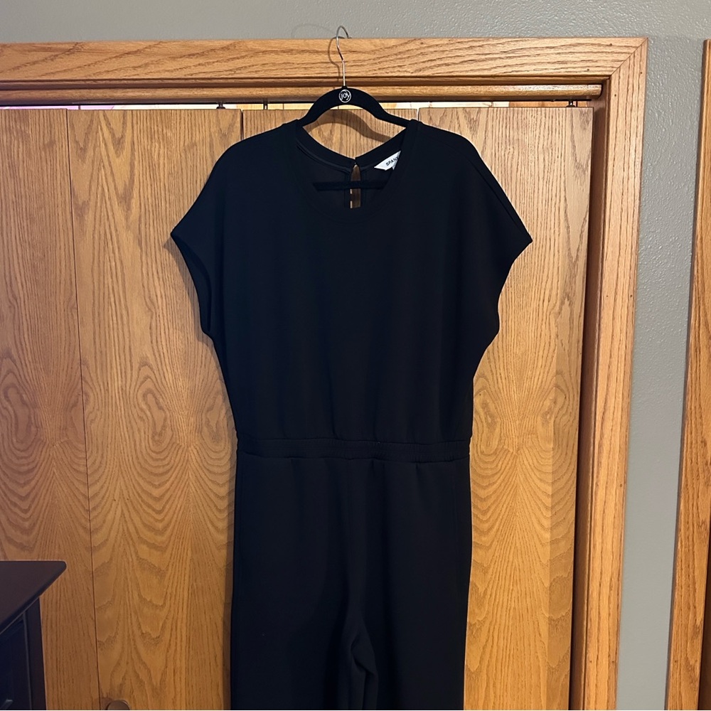 Spanx Air Essentials Black Jumpsuit (cap sleeve cinched waist)